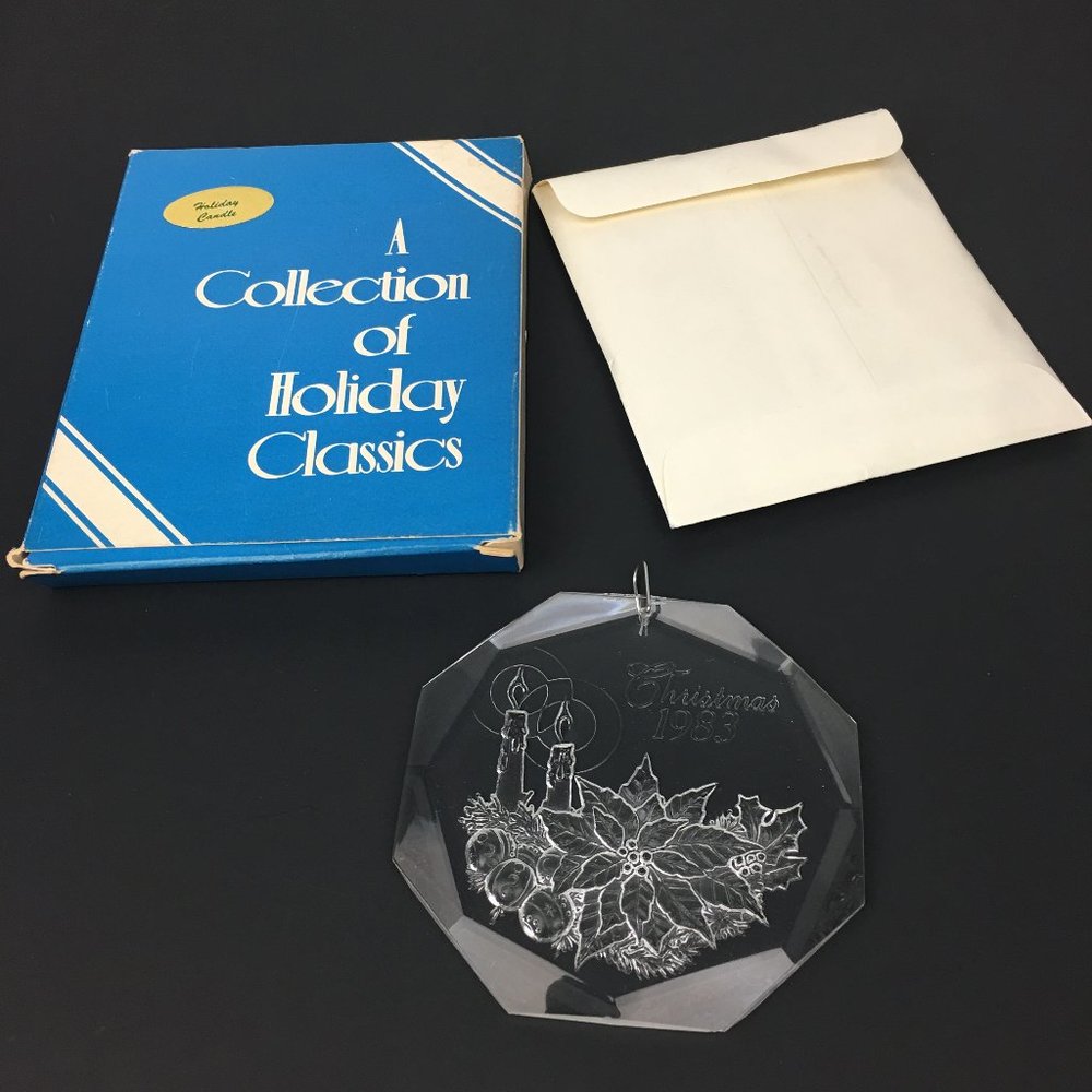 Vtg 83‎ Christmas Clear Plastic Candle Ornament